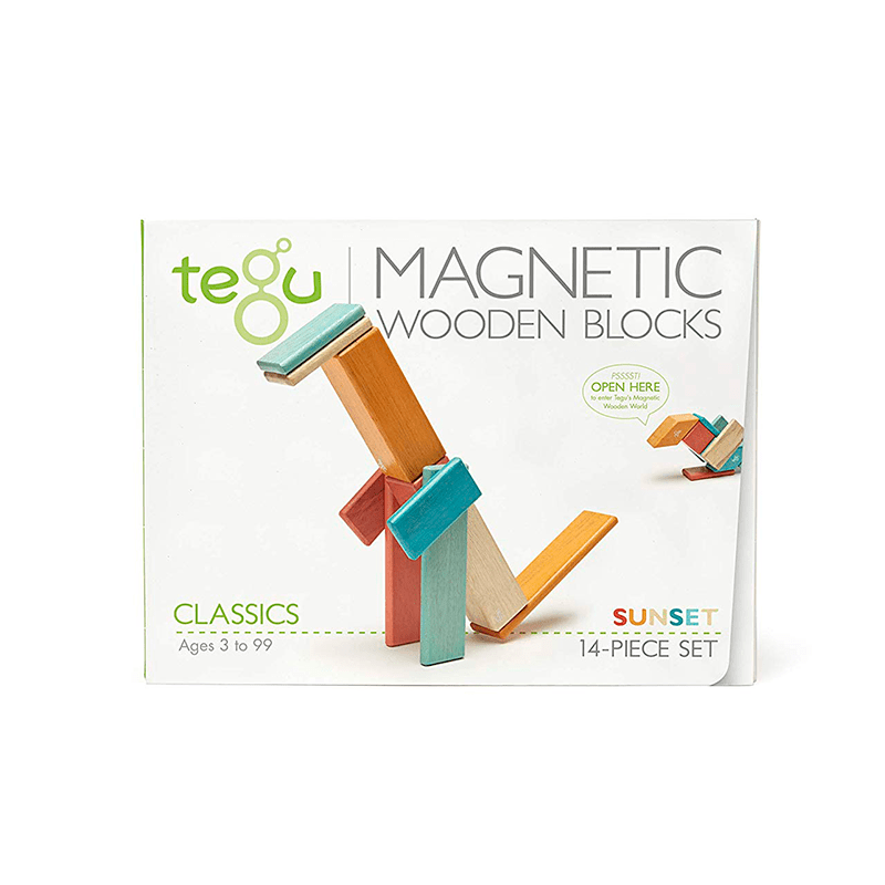14-Piece Set Magnetic Wooden Blocks - Tegu Classics