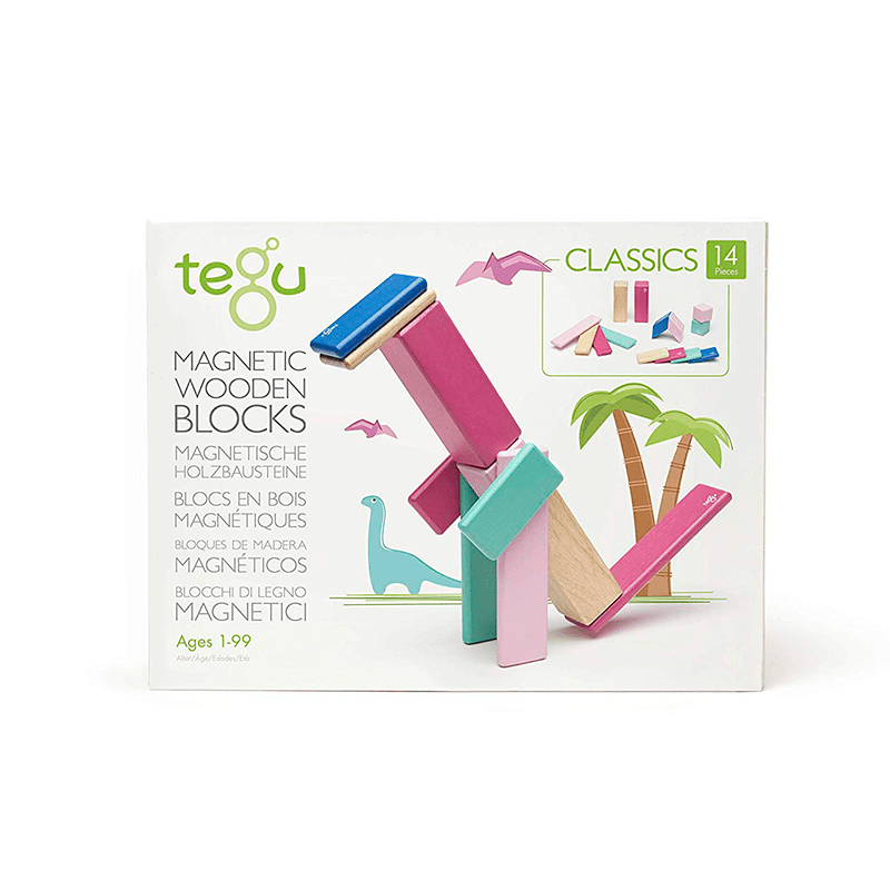 14-Piece Set Magnetic Wooden Blocks - Tegu Classics