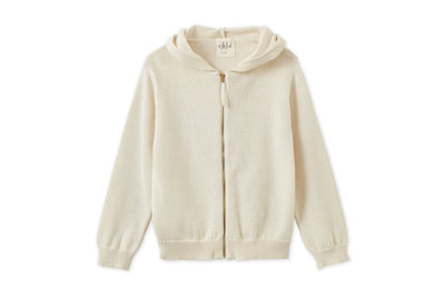 Organic Zip-Up Knit Cardigan