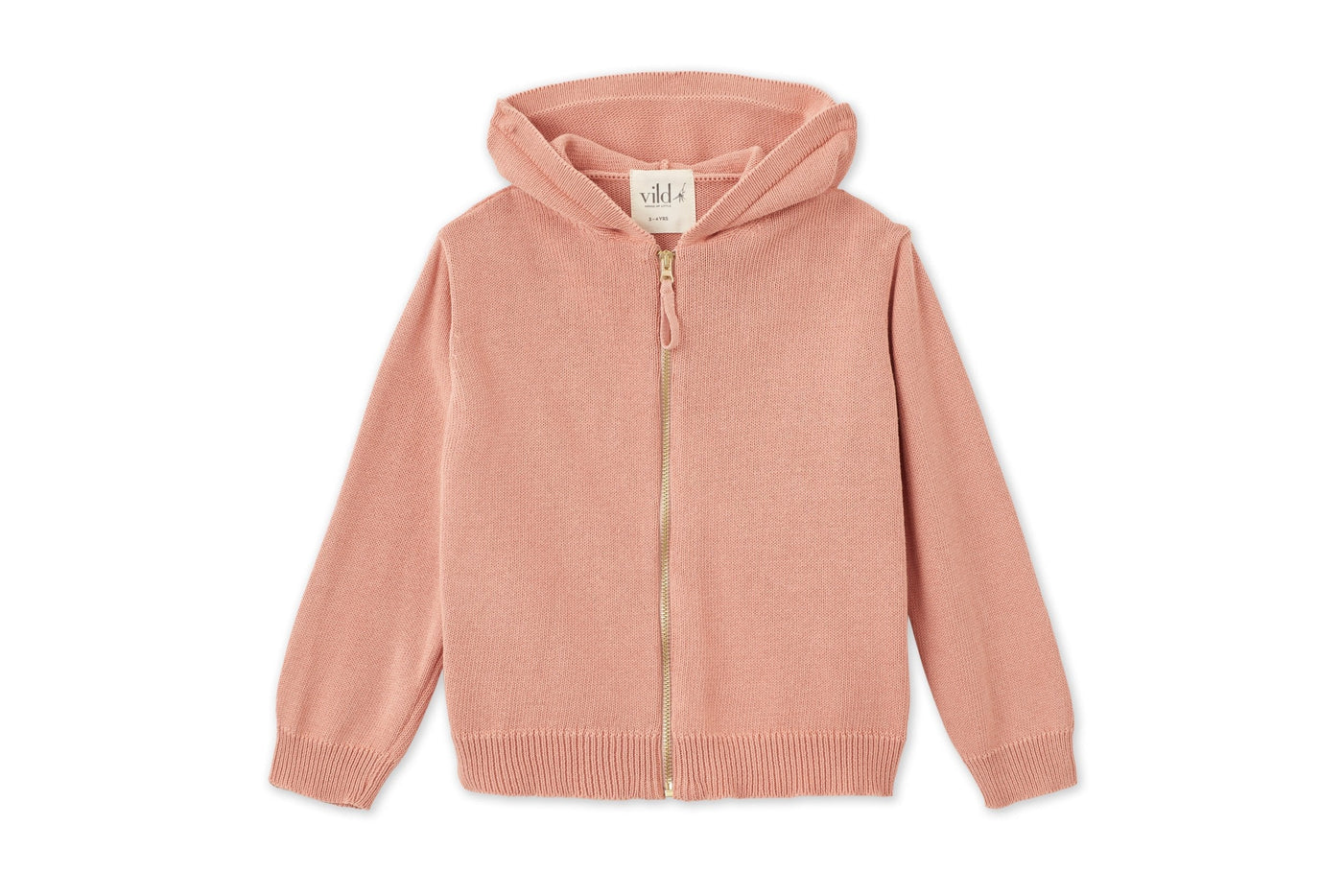 Organic Zip-Up Knit Cardigan