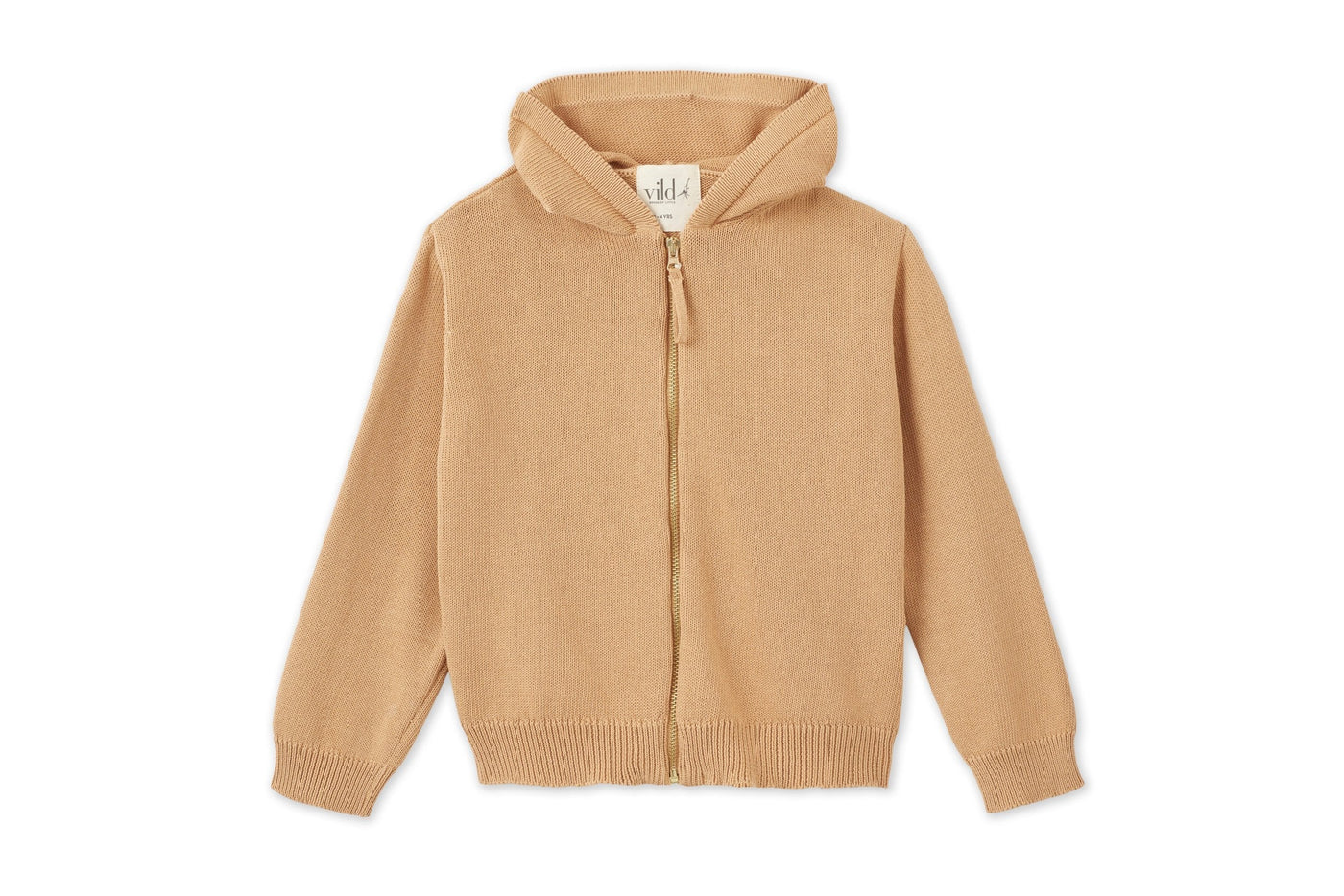 Organic Zip-Up Knit Cardigan