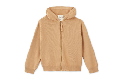 Organic Zip-Up Knit Cardigan