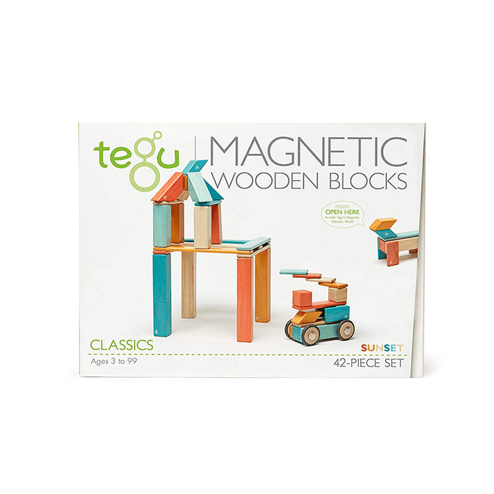 42-Piece Set Magnetic Wooden Blocks Tegu Classics
