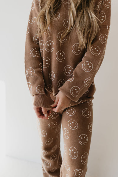Women's Knit Pant Set - Tan Just Smile