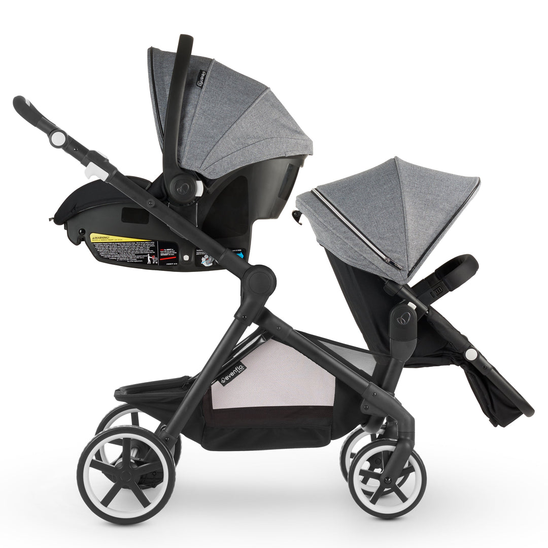 evenflo double stroller infant car seat Pivot Xpand Travel System with SecureMax Infant Car Seat incl SensorSa – Bee Like Kids