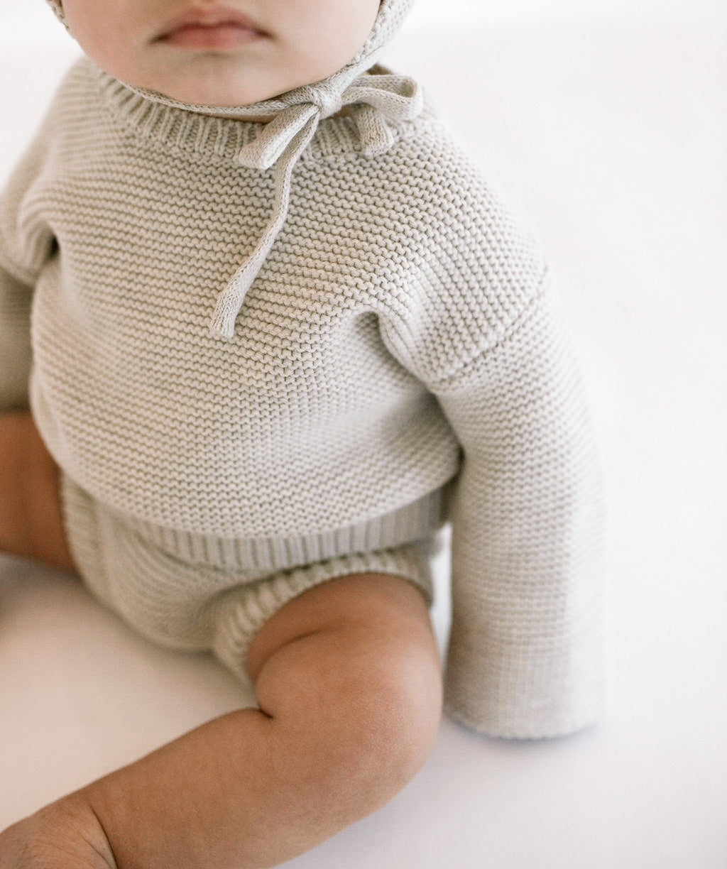 Purl Knit Sweater ‘Gray Marle’