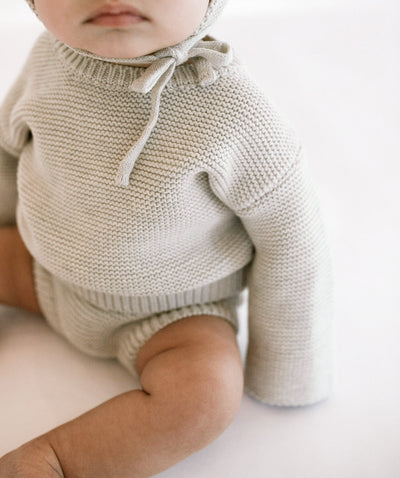Purl Knit Sweater ‘Gray Marle’