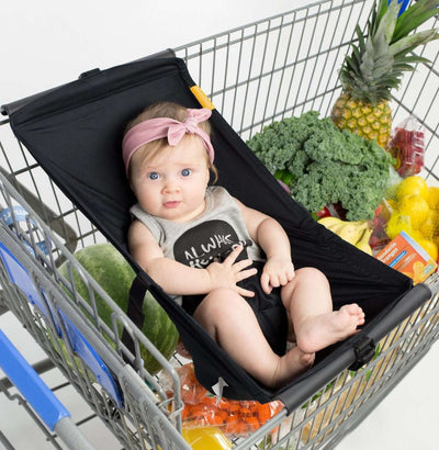 Baby Shopping Cart Hammock | Black Fabric