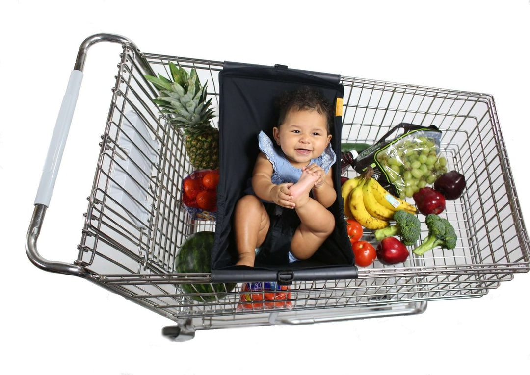 Baby Shopping Cart Hammock | Black Fabric
