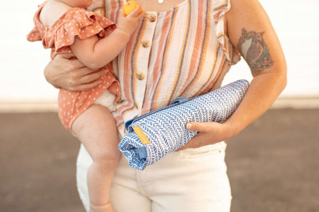 Baby Shopping Cart Hammock - Blue Little Arrow Design