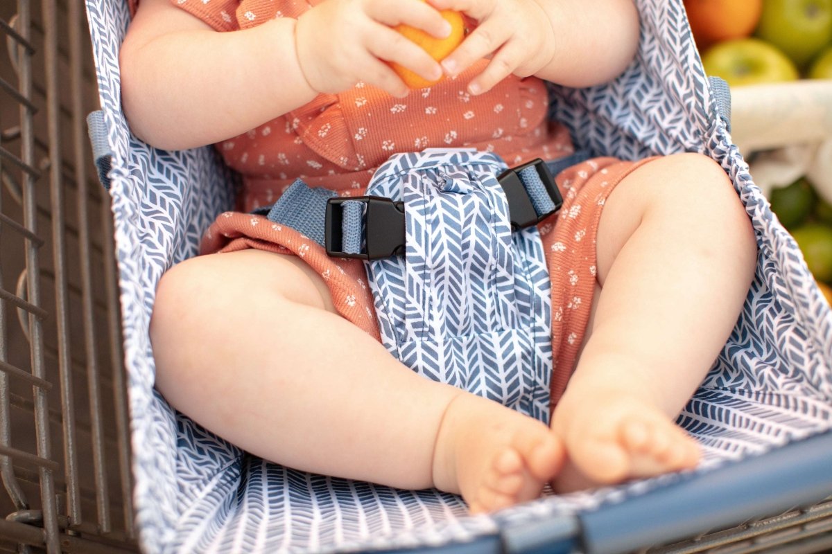 Baby Shopping Cart Hammock - Blue Little Arrow Design