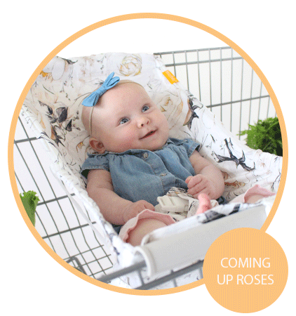 Baby Shopping Cart Hammock - Coming Up Roses Beautiful Floral Print