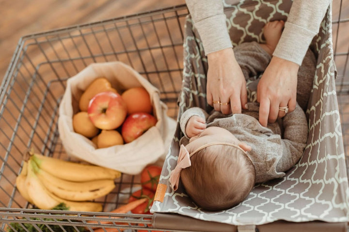 Baby Shopping Cart Hammock | Gray/Aqua
