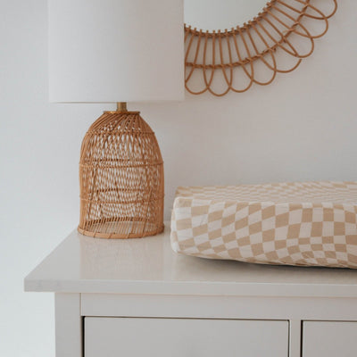 Bamboo Changing Pad Cover Wavy Checker