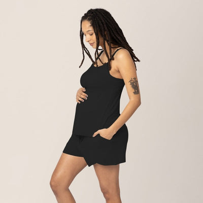 Bamboo Lounge Around Nursing Tank - Black