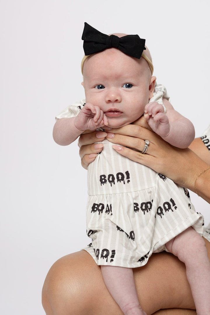 Bamboo Ruffle Romper - Boo!