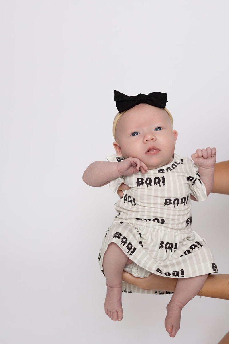 Bamboo Ruffle Romper - Boo!