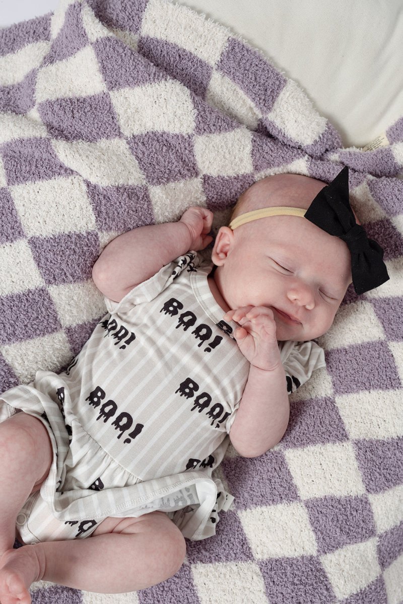 Bamboo Ruffle Romper - Boo!
