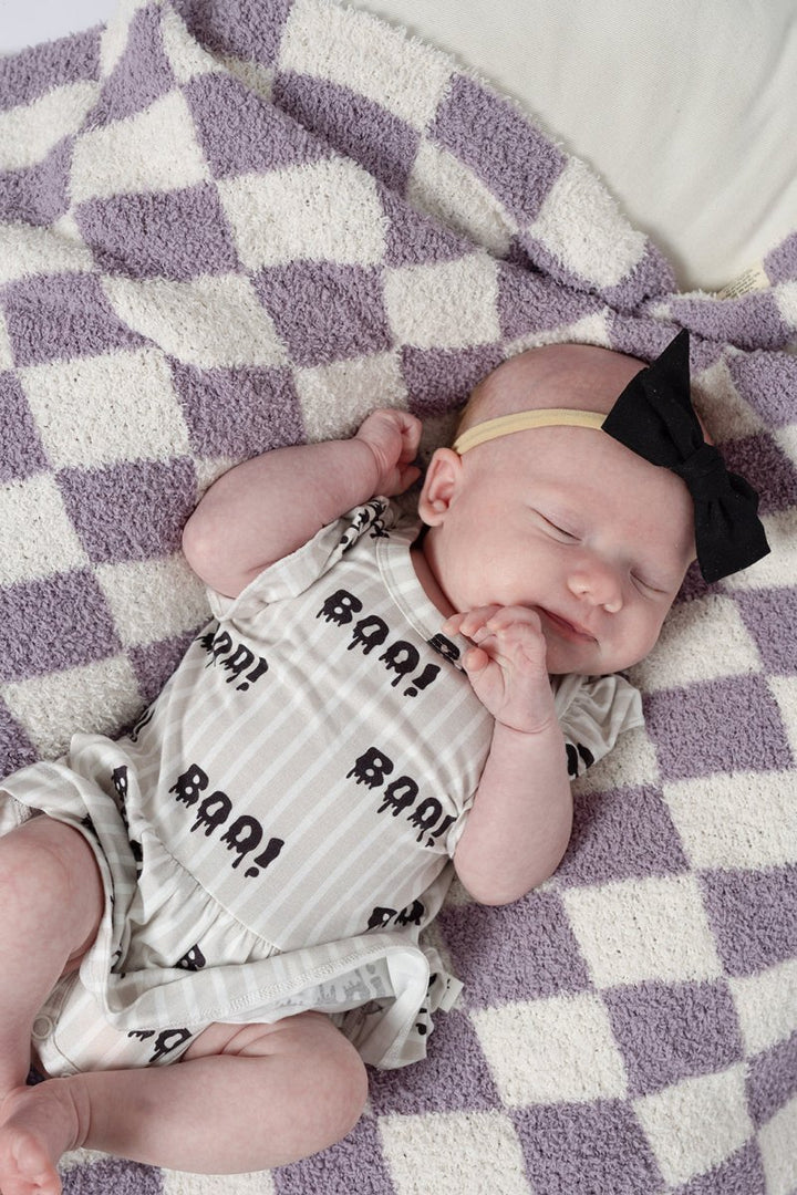 Bamboo Ruffle Romper - Boo!