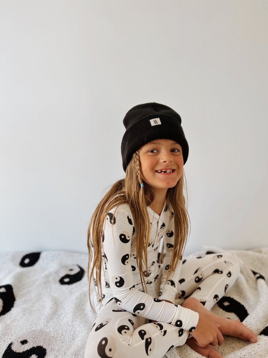 Bamboo Two Piece Pajamas - Black &amp; White Yin Yang