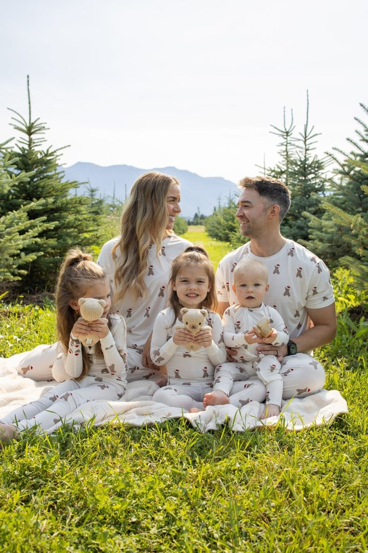 Bamboo Two Piece Pajamas - Santa Teddy