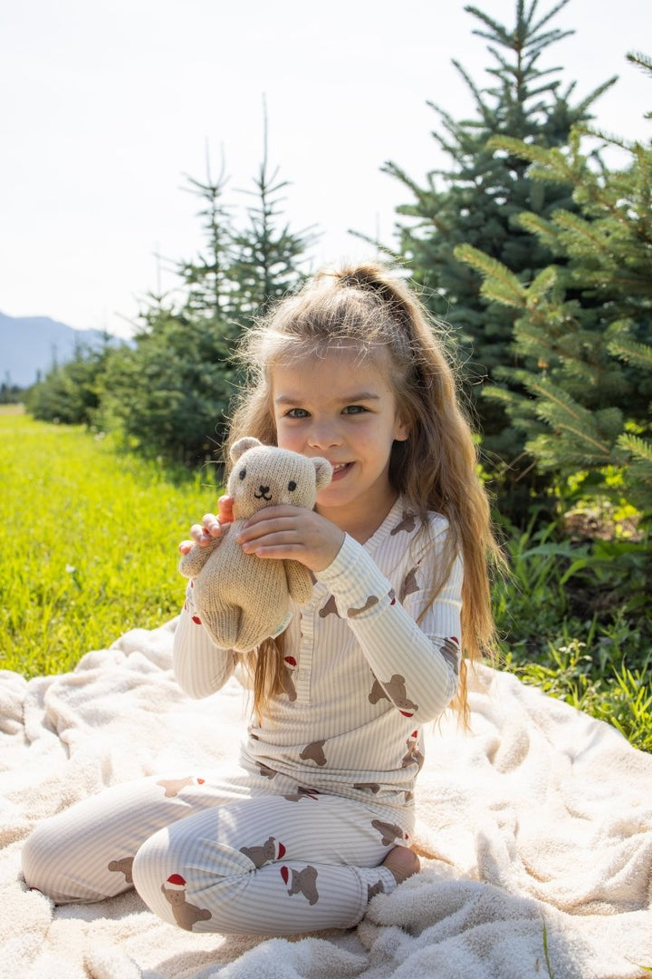 Bamboo Two Piece Pajamas - Santa Teddy