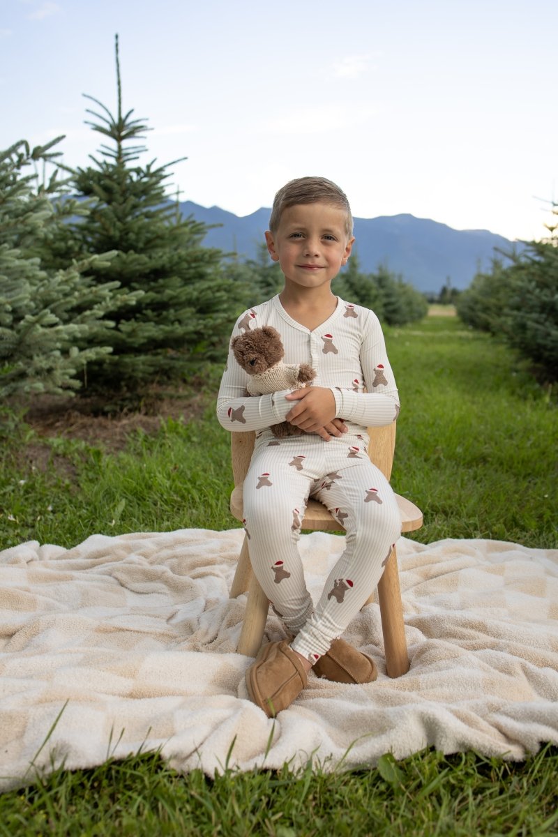 Bamboo Two Piece Pajamas - Santa Teddy