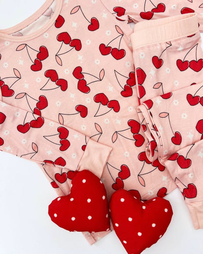 Bamboo Two Piece Set - Cherry Heart