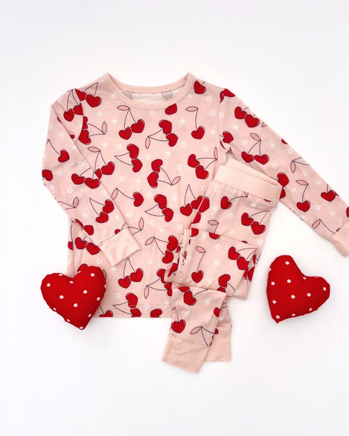 Bamboo Two Piece Set - Cherry Heart
