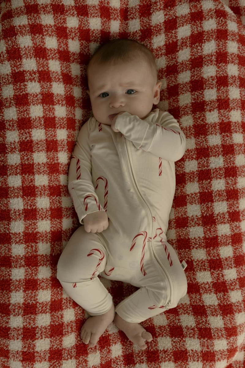 Bamboo Zip Pajamas - Candy Cane