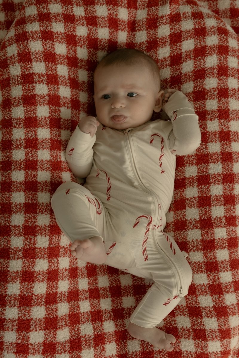 Bamboo Zip Pajamas - Candy Cane