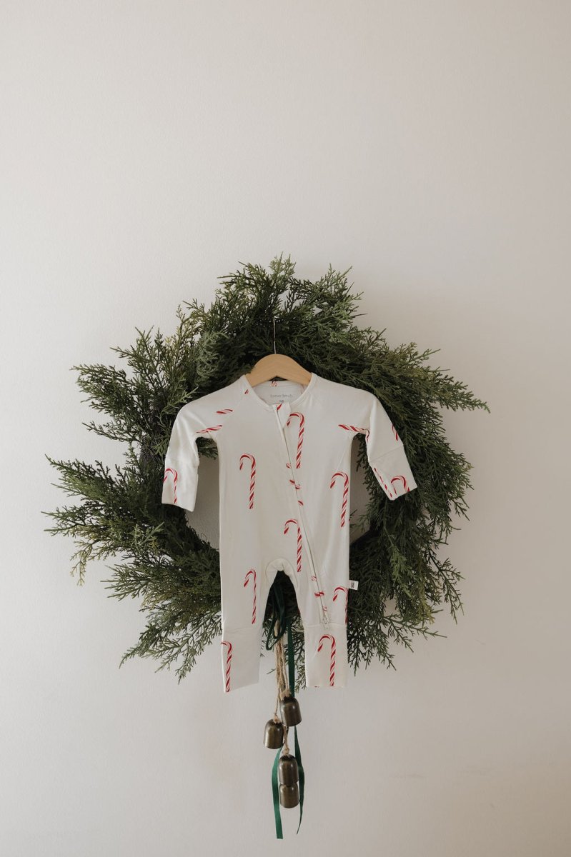 Bamboo Zip Pajamas - Candy Cane