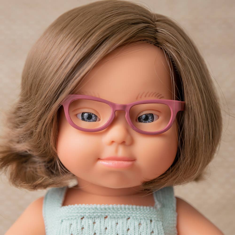 Brunette Baby Doll Girl with Down Syndrome