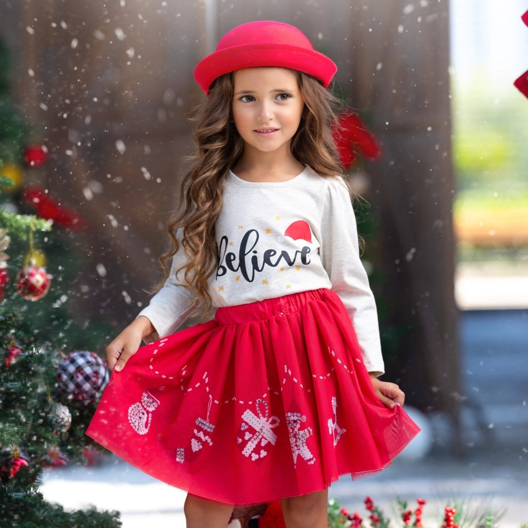 white christmas dresses Santa's Little Sweetheart Velvet Christmas Dress – Mia Belle Girls main image 0