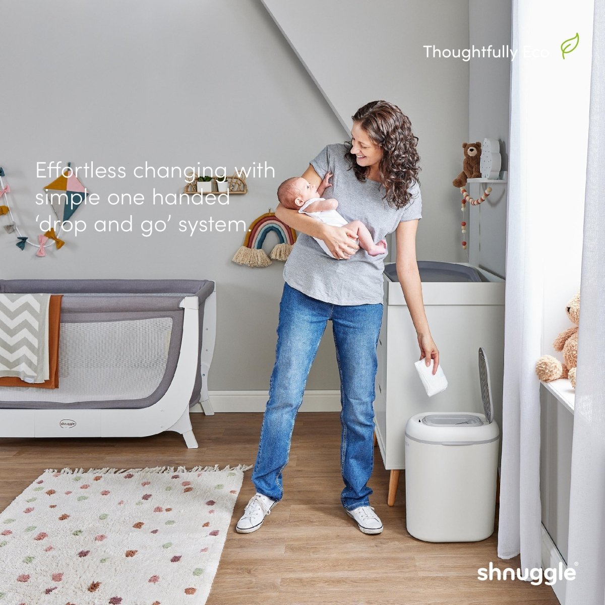 Changing Essentials Kit: Shnuggle Changing Mat + Diaper Pail + Better Bag Liners