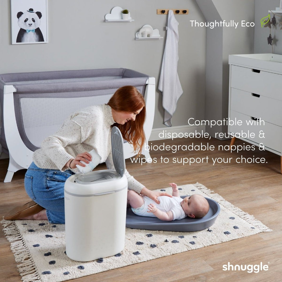 Changing Essentials Kit: Shnuggle Changing Mat + Diaper Pail + Better Bag Liners