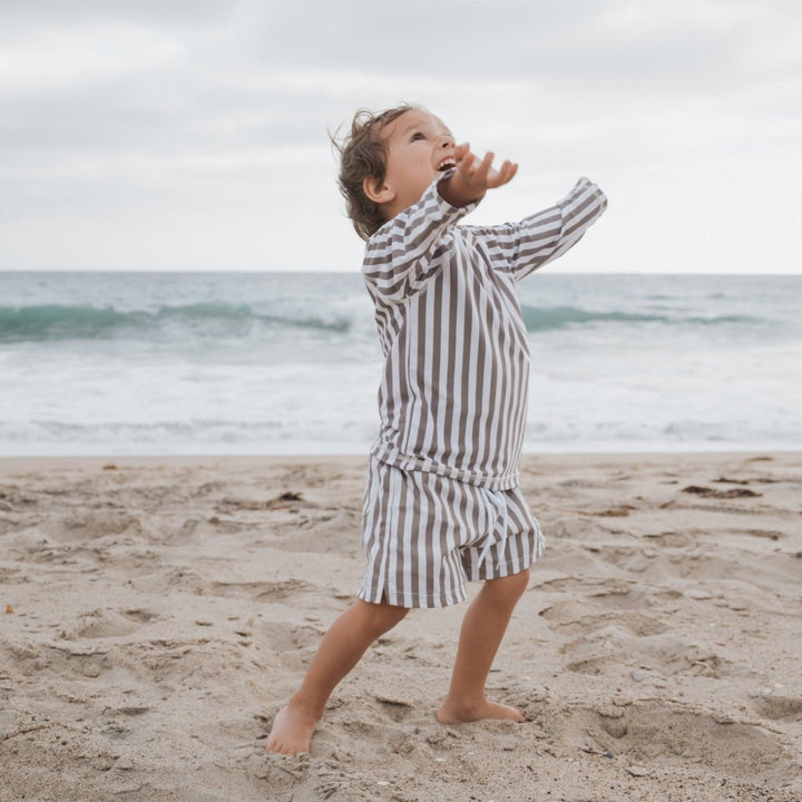 Child Board Short - Olive Stripe
