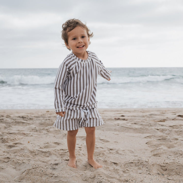 Child Board Short - Olive Stripe