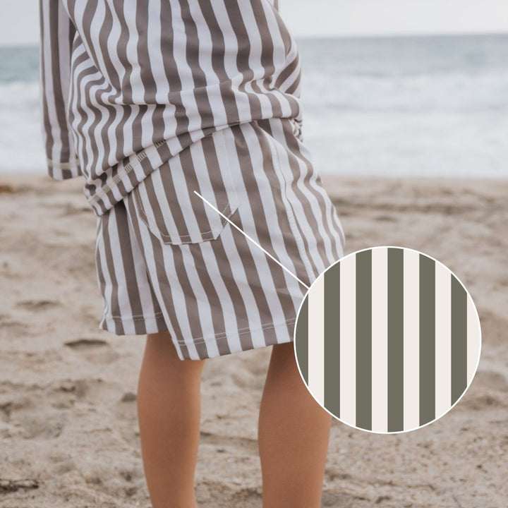 Child Board Short - Olive Stripe