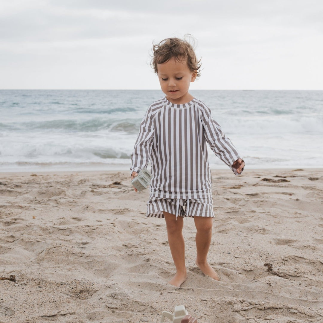 Child Board Short - Olive Stripe