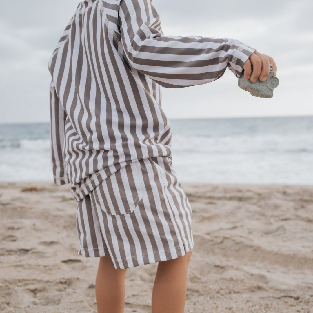 Child Board Short - Olive Stripe