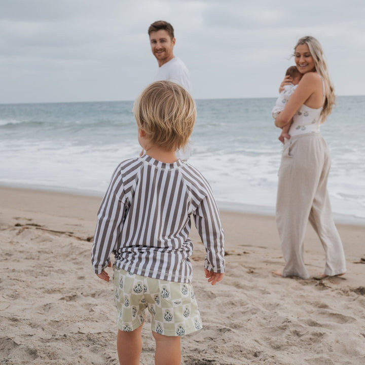 Child Rash Guard - Olive Stripe