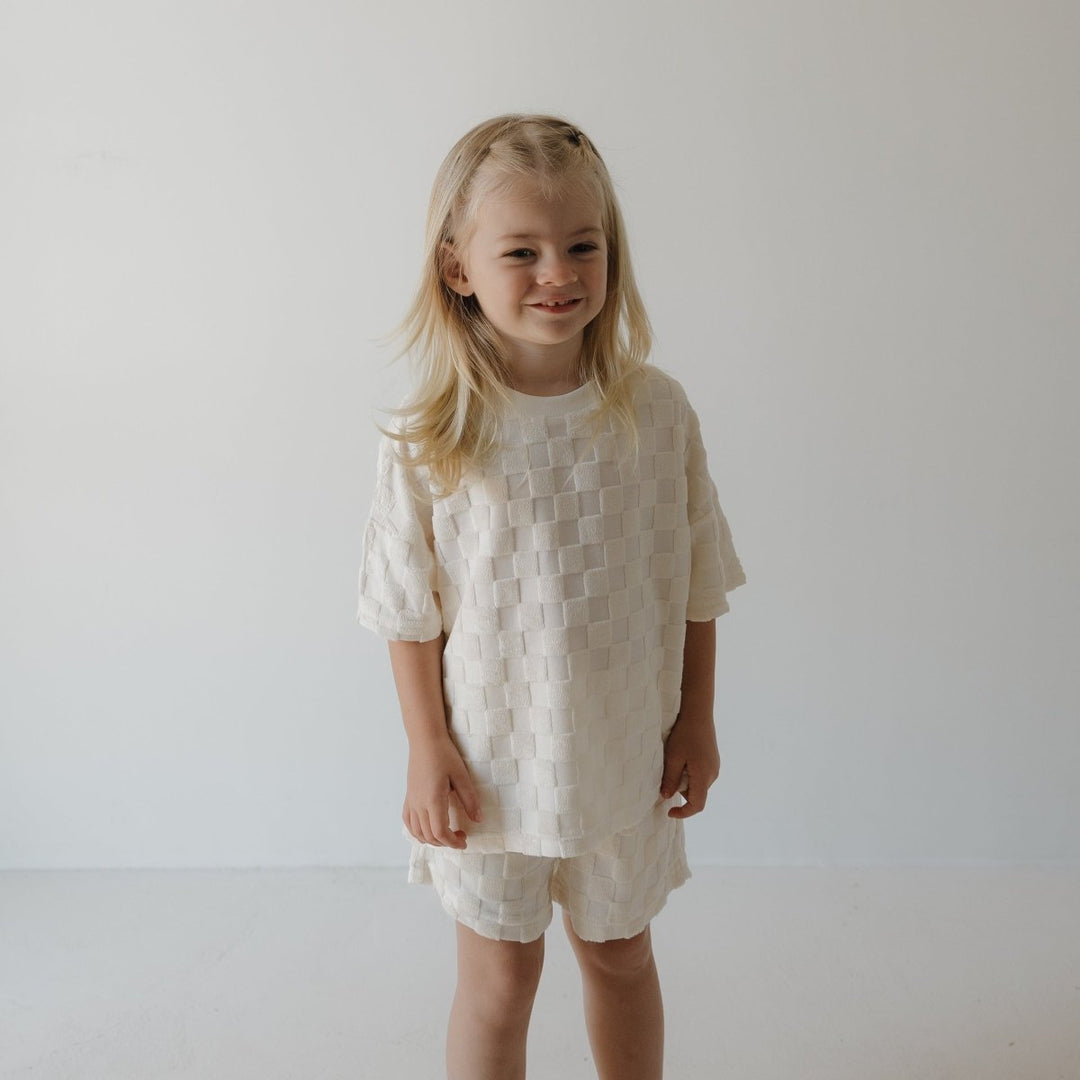Child Terry Short Set - Coconut Milk
