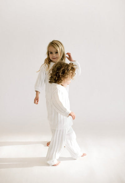Children’s Wide Ribbed Knit Sweater ‘Dove’