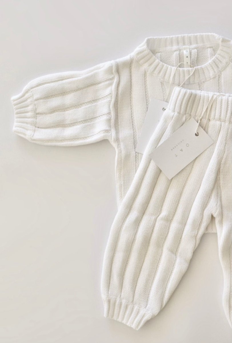 Children’s Wide Ribbed Knit Sweater ‘Dove’