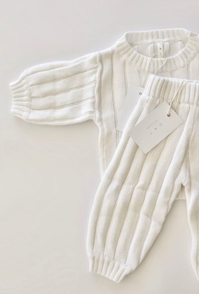 Children’s Wide Ribbed Knit Sweater ‘Dove’