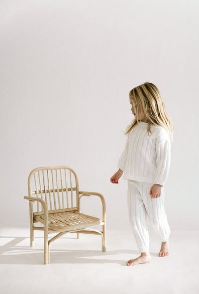 Children’s Wide Ribbed Knit Sweater ‘Dove’