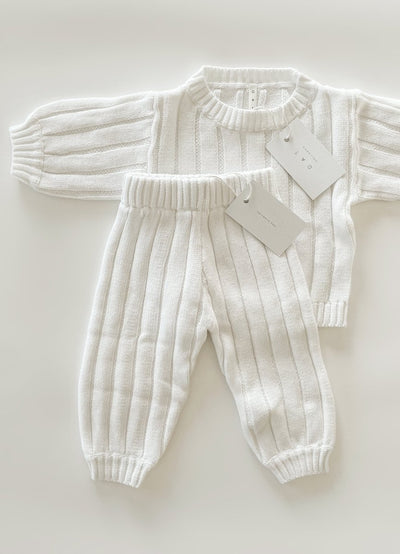 Children’s Wide Ribbed Knit Sweater ‘Dove’