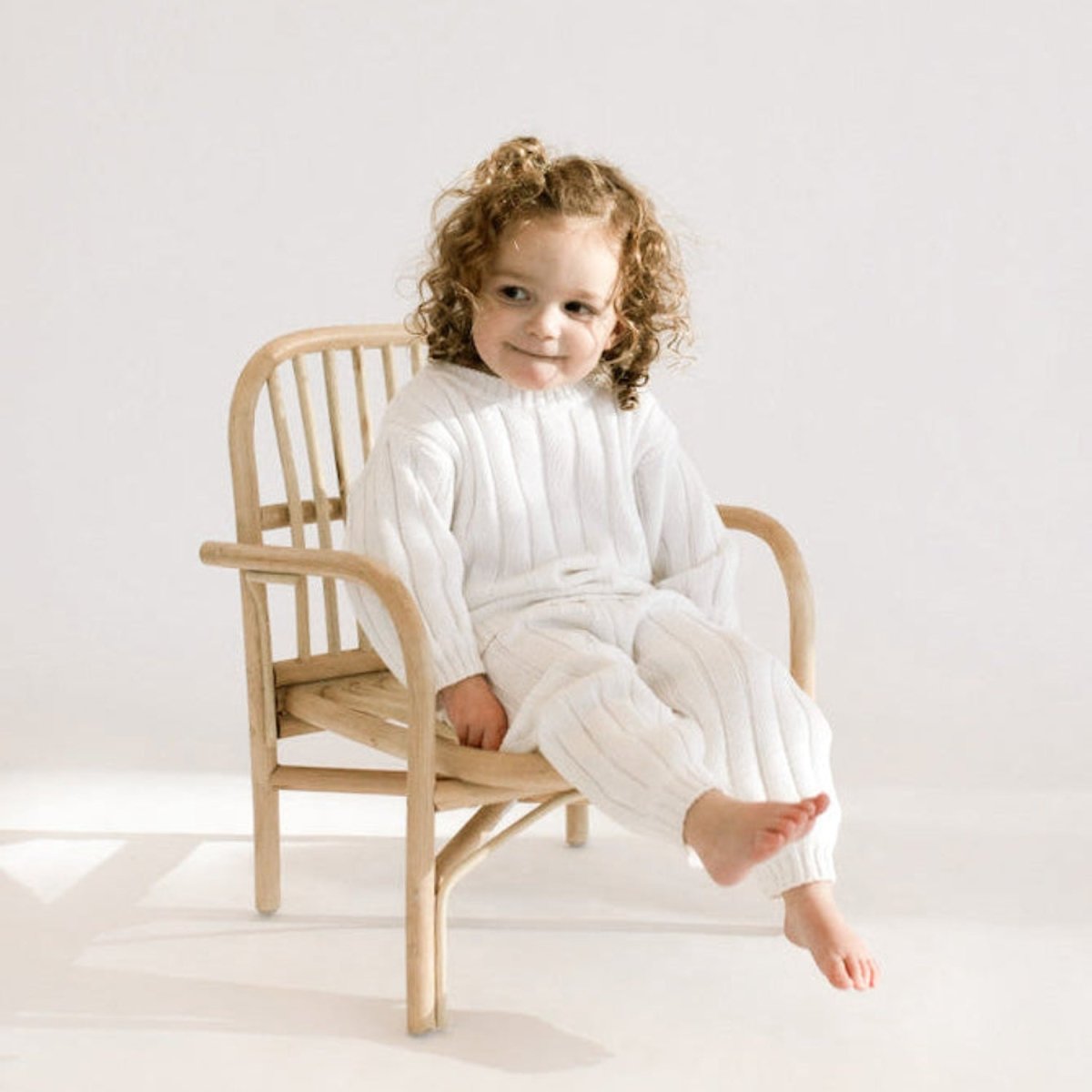 Children’s Wide Ribbed Knit Sweater ‘Dove’