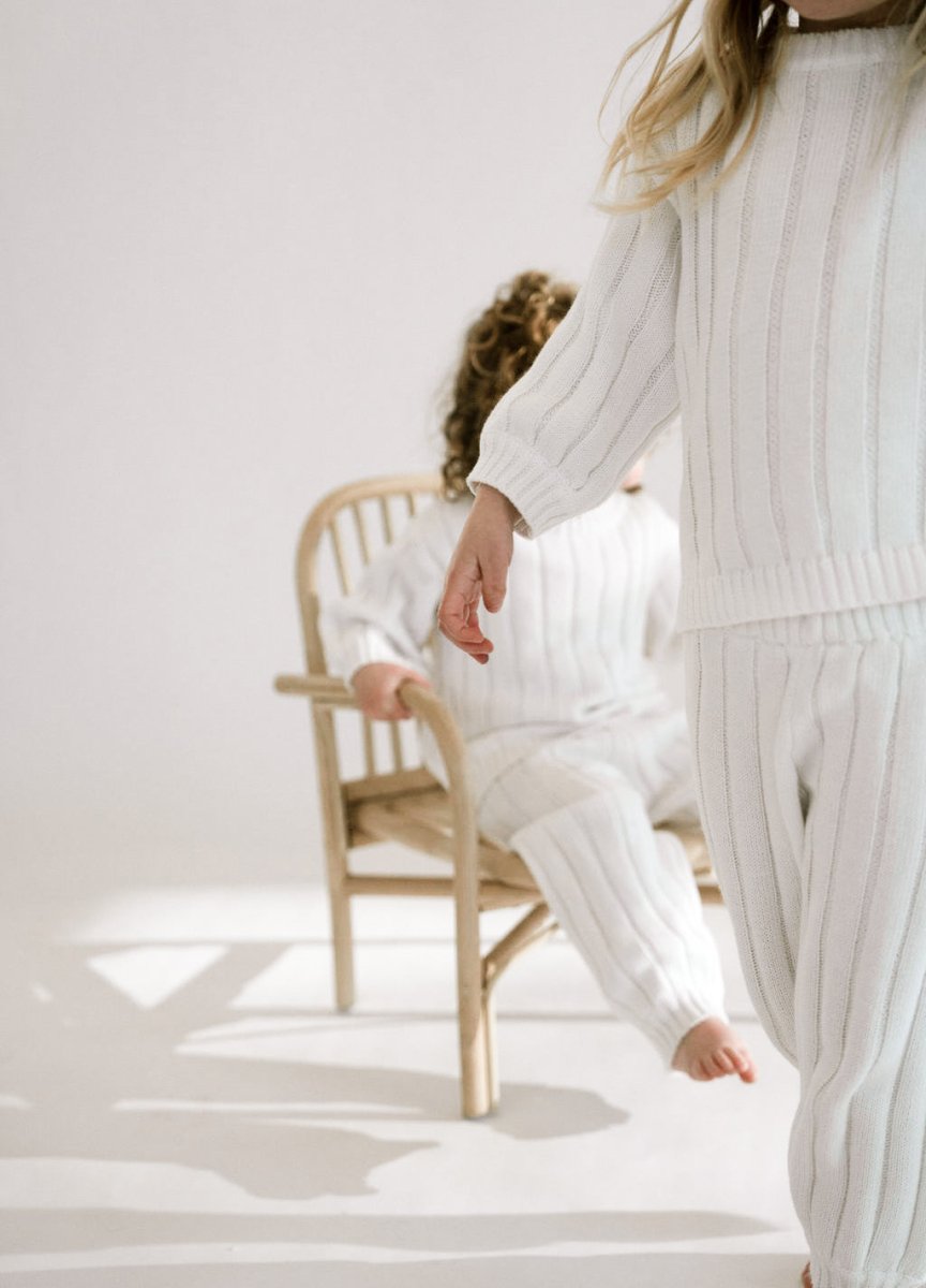 Children’s Wide Ribbed Knit Sweater ‘Dove’